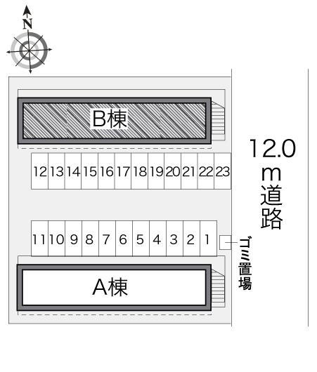 アピテB(18465)の駐車配置図