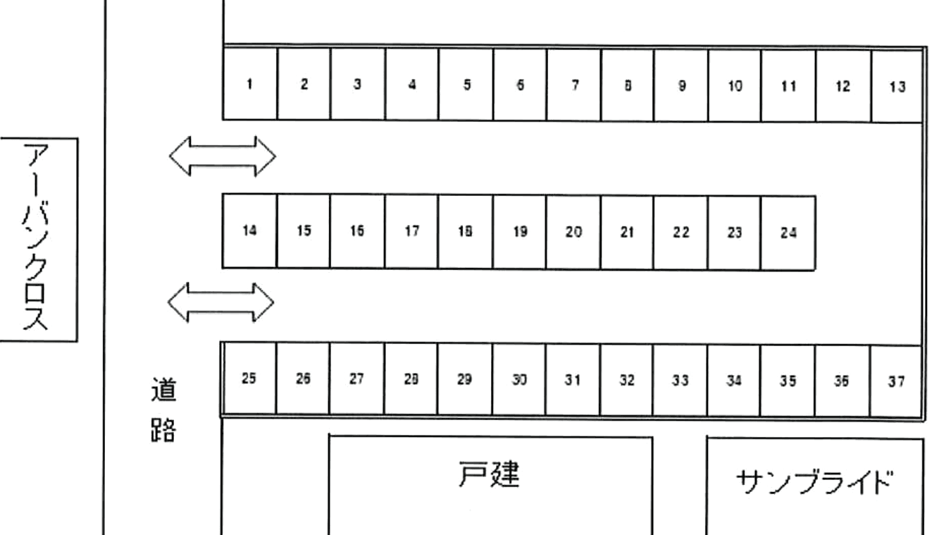 第一富岡Pの駐車配置図
