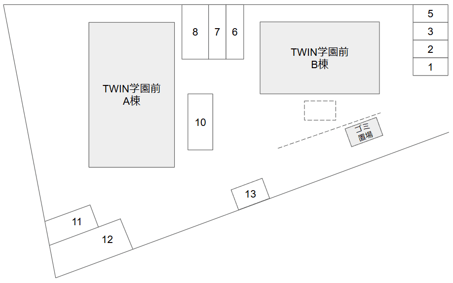 TWIN学園前A・Bの駐車配置図