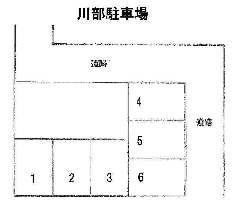 川部駐車場の駐車配置図