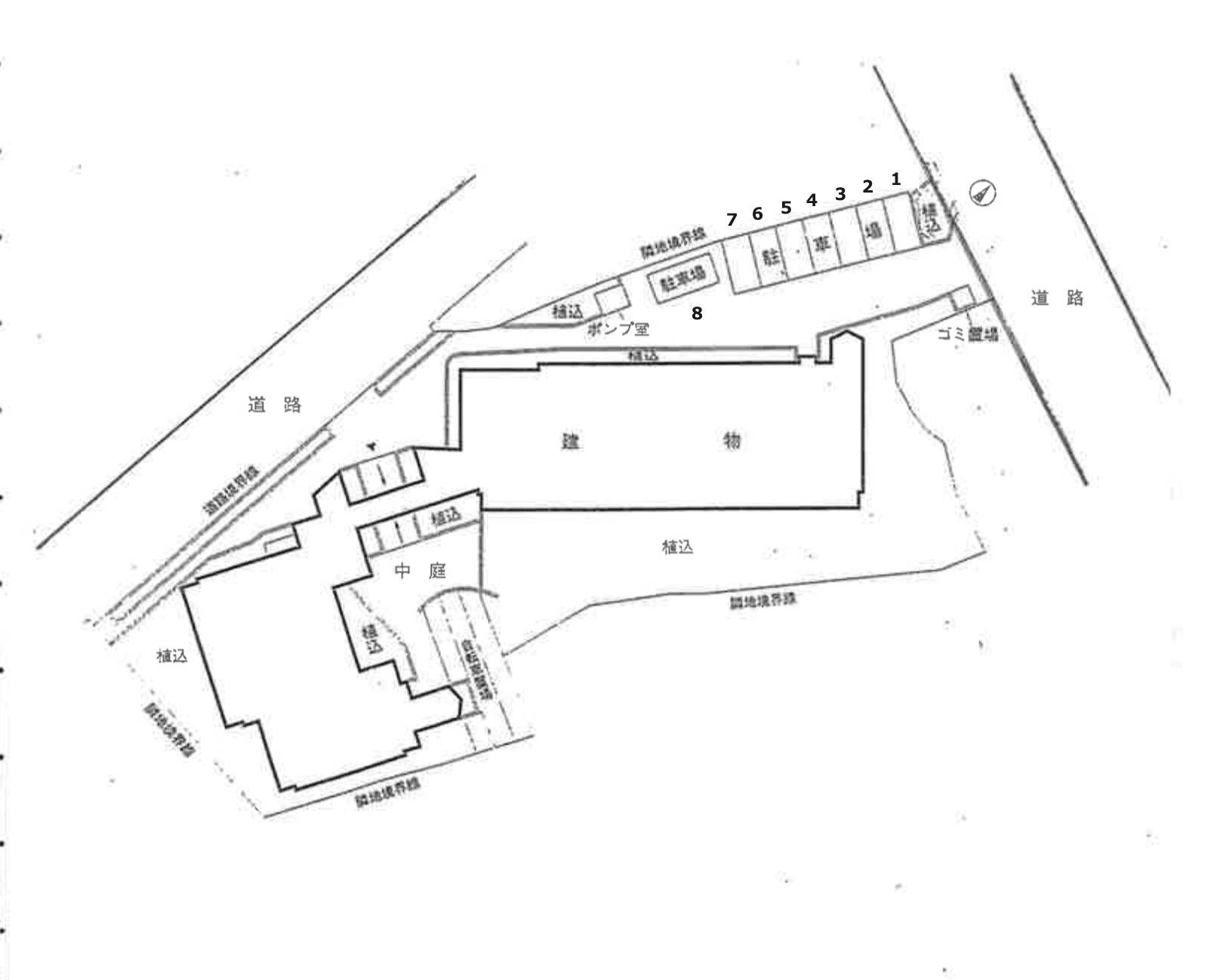 レジデンス花樹駐車場の駐車配置図