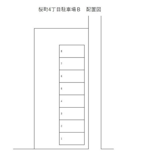 桜町4丁目駐車場Bの駐車配置図