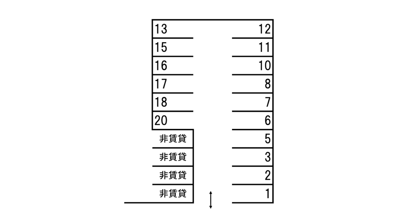 長田パーキングの駐車配置図