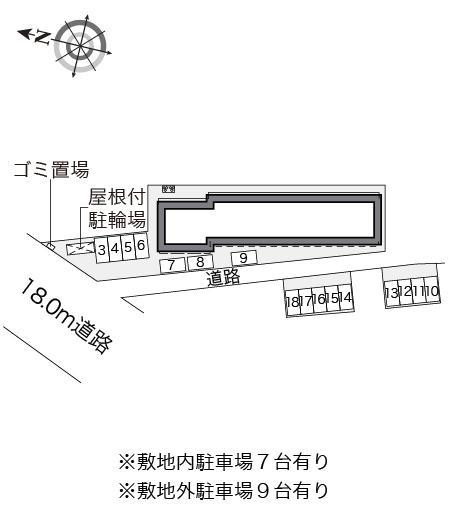 コンフォール(32410) 敷地外駐車場の駐車配置図
