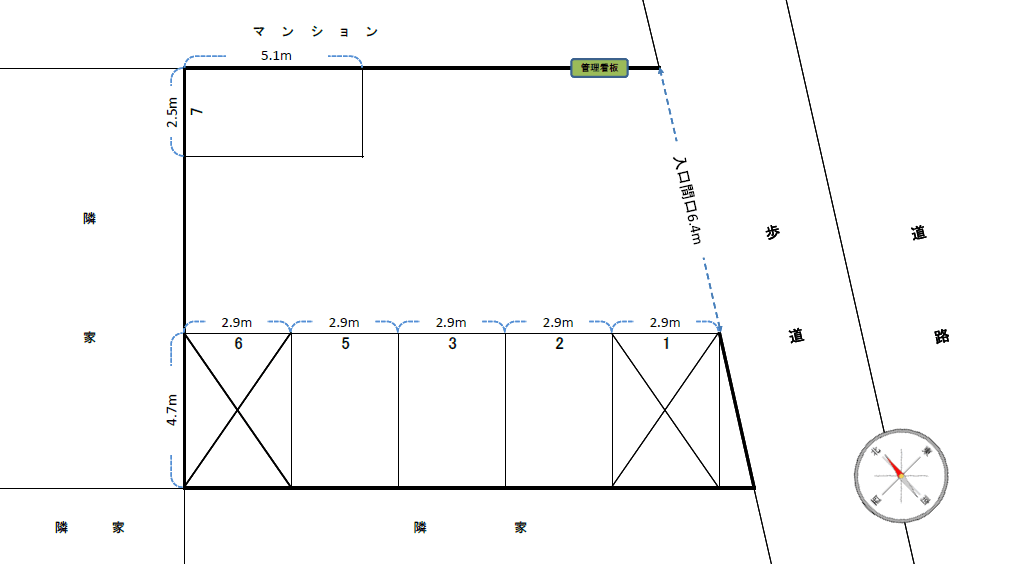 石塚駐車場の駐車配置図