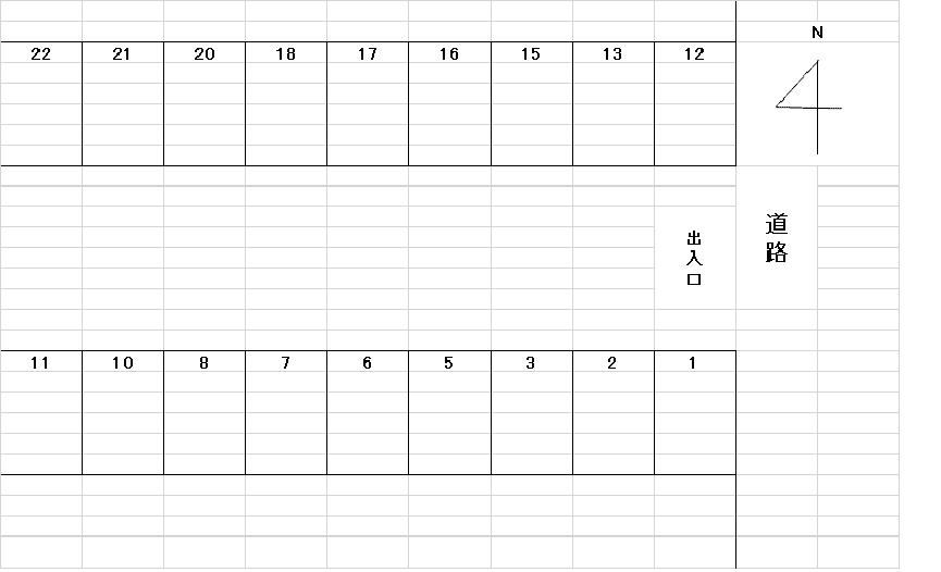 牧野駐車場の駐車配置図