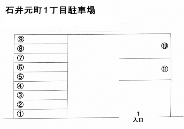 石井元町第1駐車場の駐車配置図