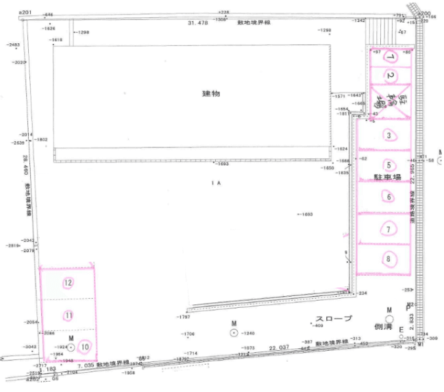 フレグランス駐車場の駐車配置図