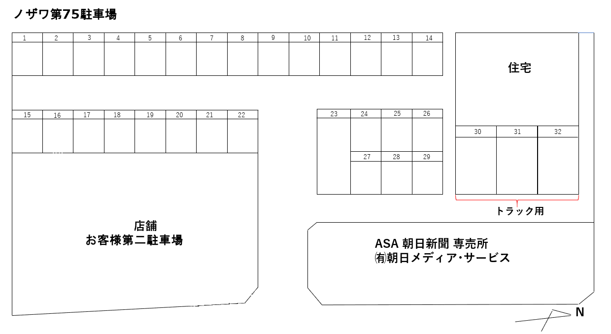 ノザワ第75駐車場の駐車配置図