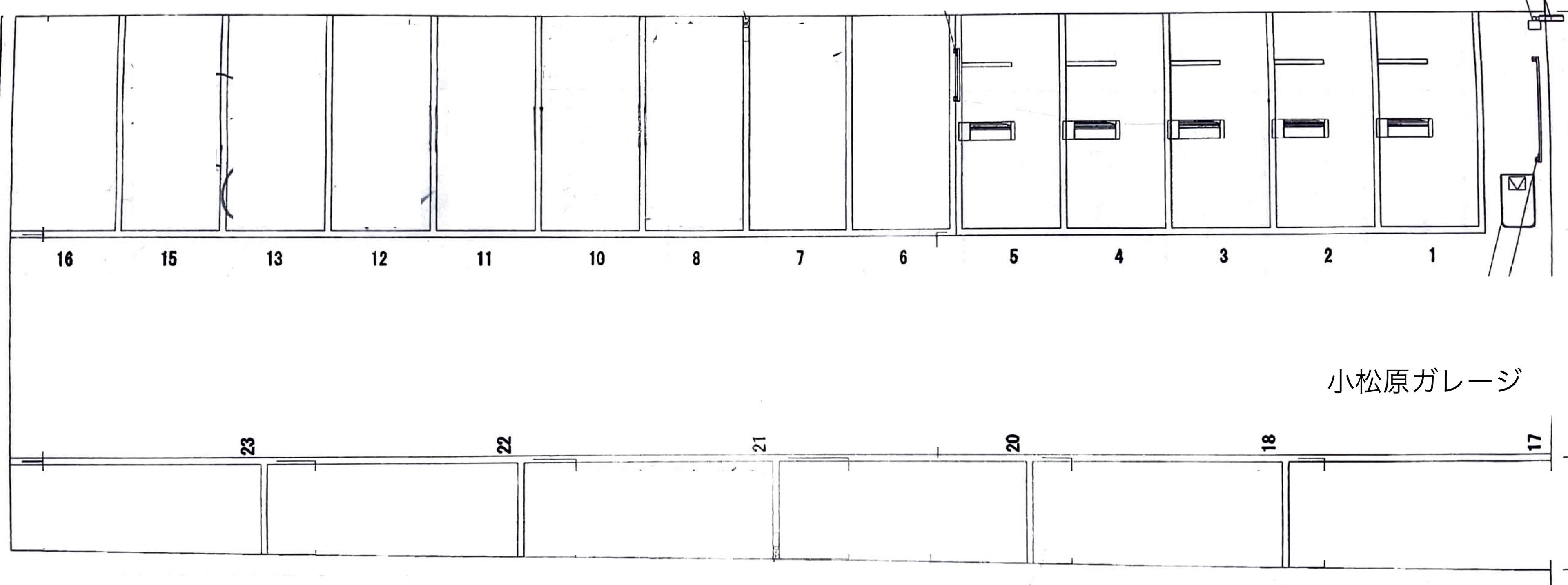 小松原ガレージの駐車配置図