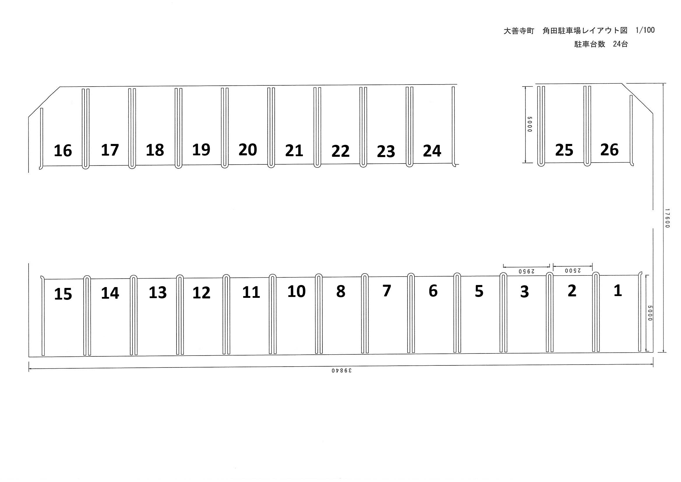 角田月極駐車場の駐車配置図