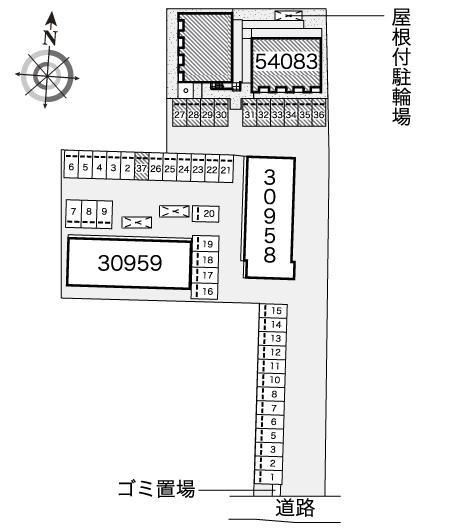 宙(54083) 敷地外駐車場の駐車配置図