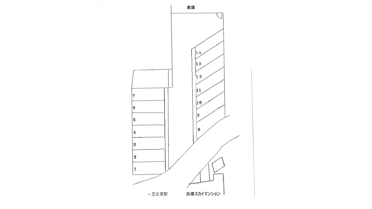 氏家赤羽駐車場の駐車配置図