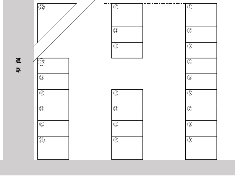 登久成駐車場の駐車配置図