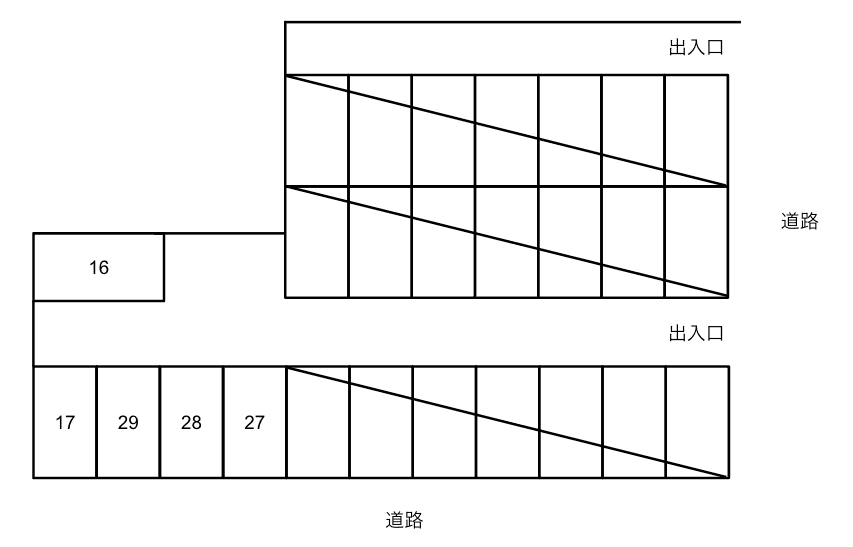 千代田関根・小笠原パーキングの駐車配置図