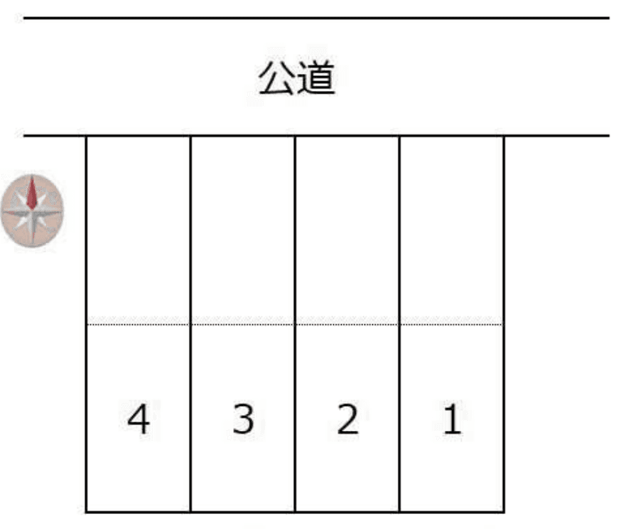 龍禅寺町448駐車場の駐車配置図