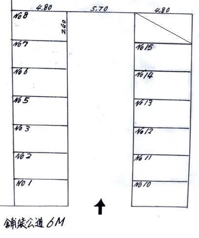 四谷上町75駐車場の駐車配置図