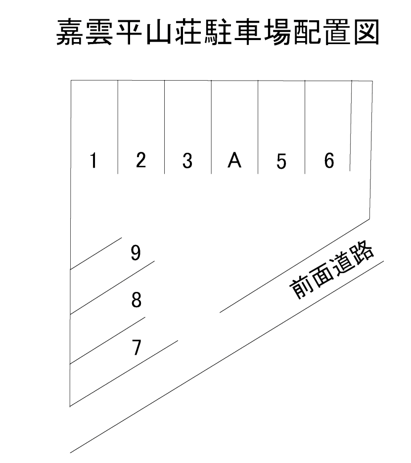 嘉雲平山荘駐車場の駐車配置図