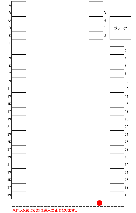 飯岡小通幸谷駐車場の駐車配置図