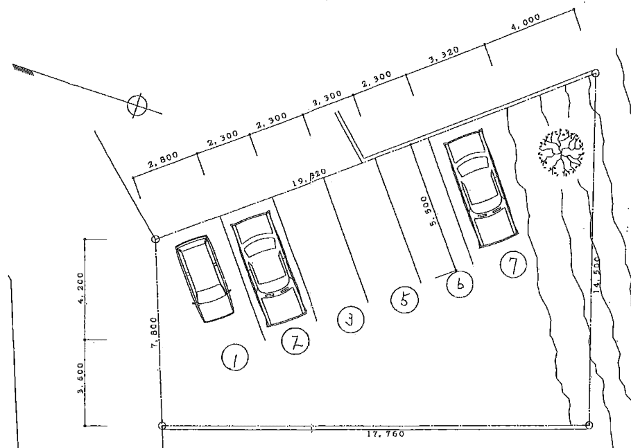 堅田ガレージの駐車配置図