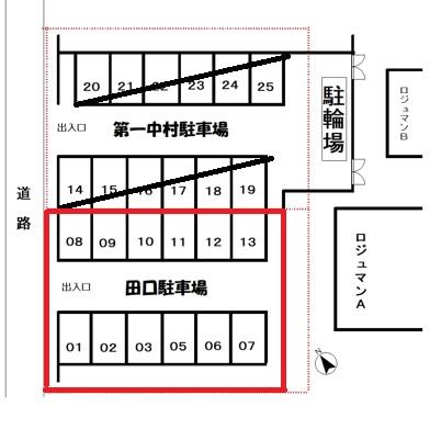 田口駐車場の駐車配置図