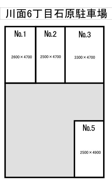 川面6丁目石原駐車場の駐車配置図