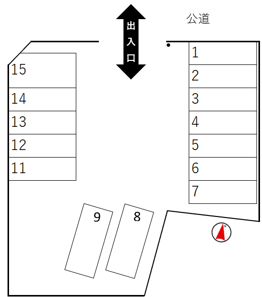 塩屋パーキングⅡの駐車配置図