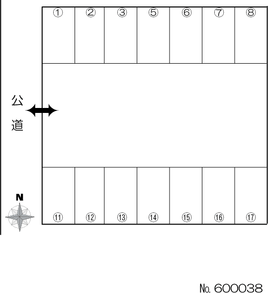 新居町上の田(水野)駐車場の駐車配置図