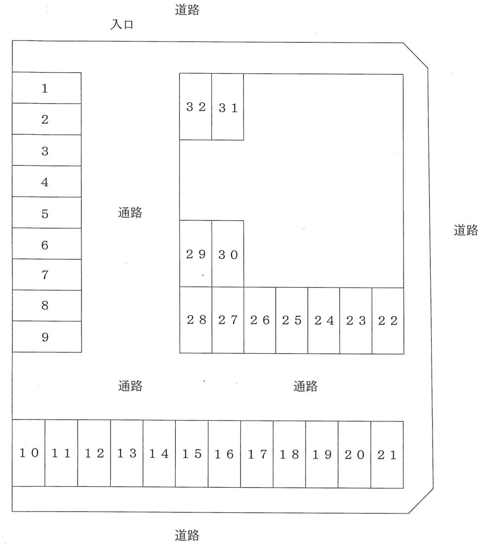 月見町駐車場の駐車配置図