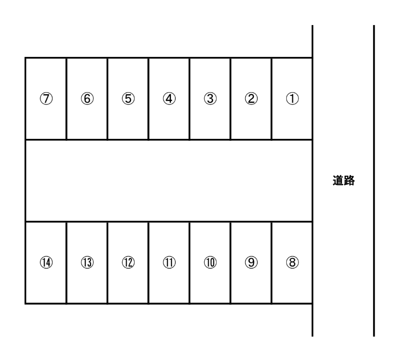 湯田温泉6丁目月極駐車場の駐車配置図