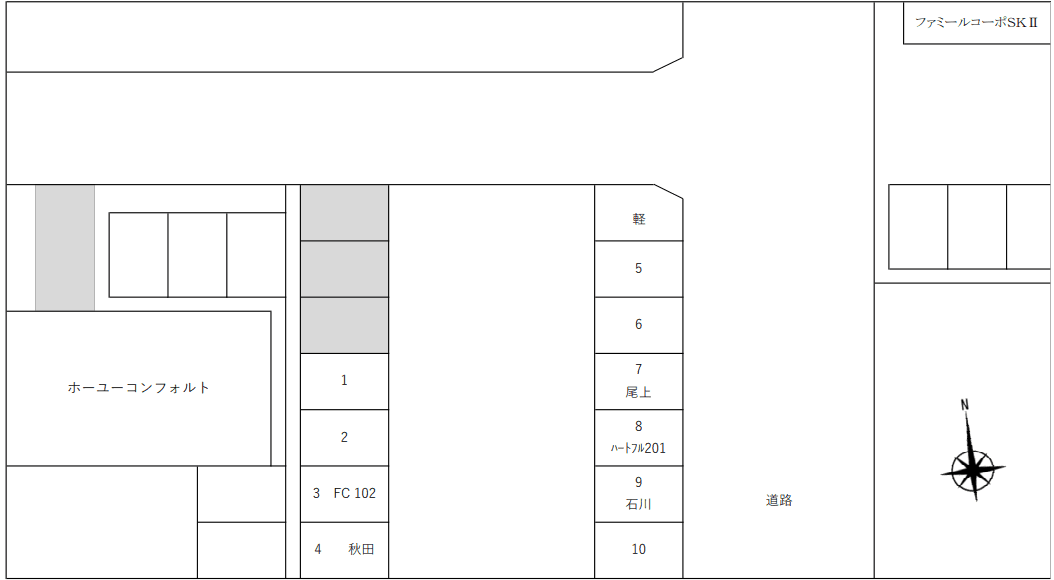 宮の内鈴木駐車場の駐車配置図