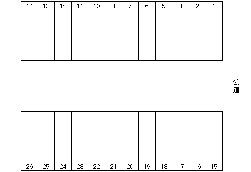 西青木駐車場の駐車配置図
