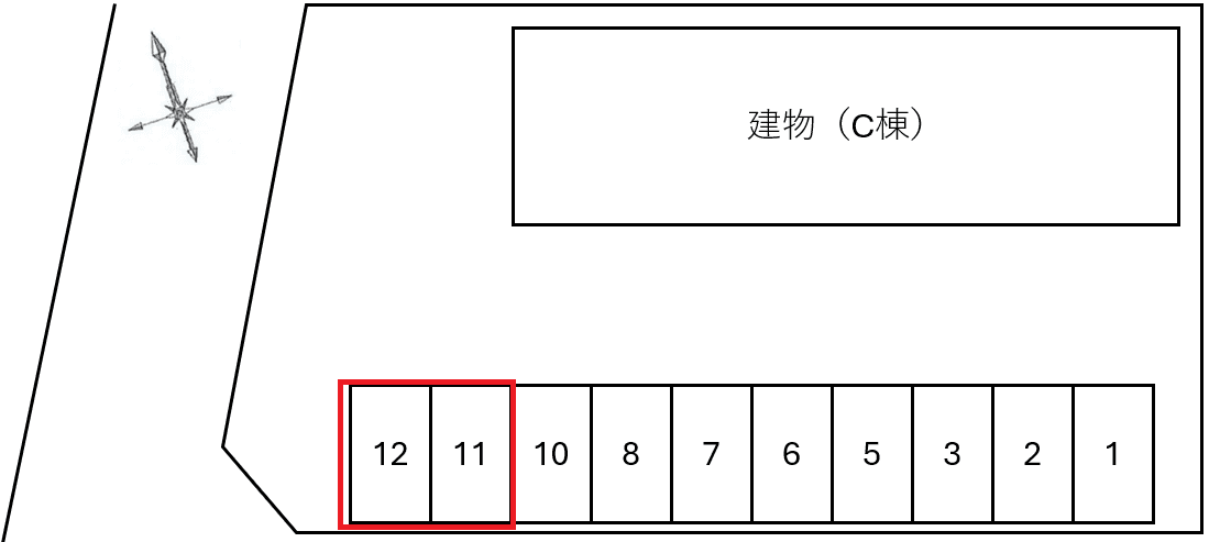 Soleil C別駐車場の駐車配置図