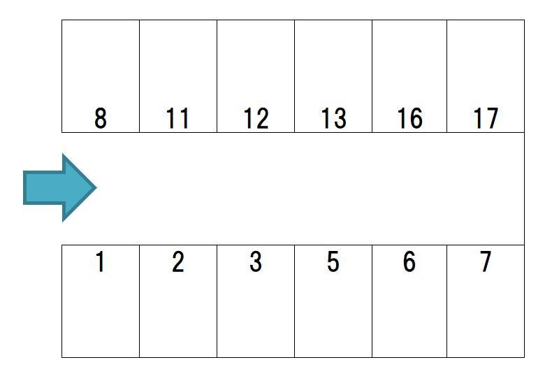 高野駐車場の駐車配置図