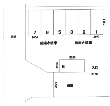 秋山駐車場の駐車配置図