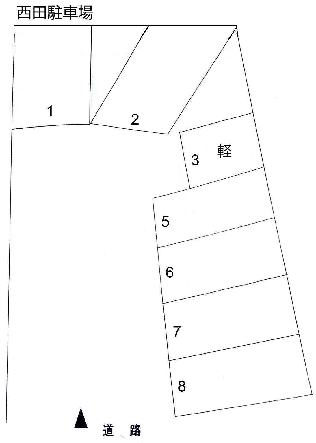西田駐車場の駐車配置図
