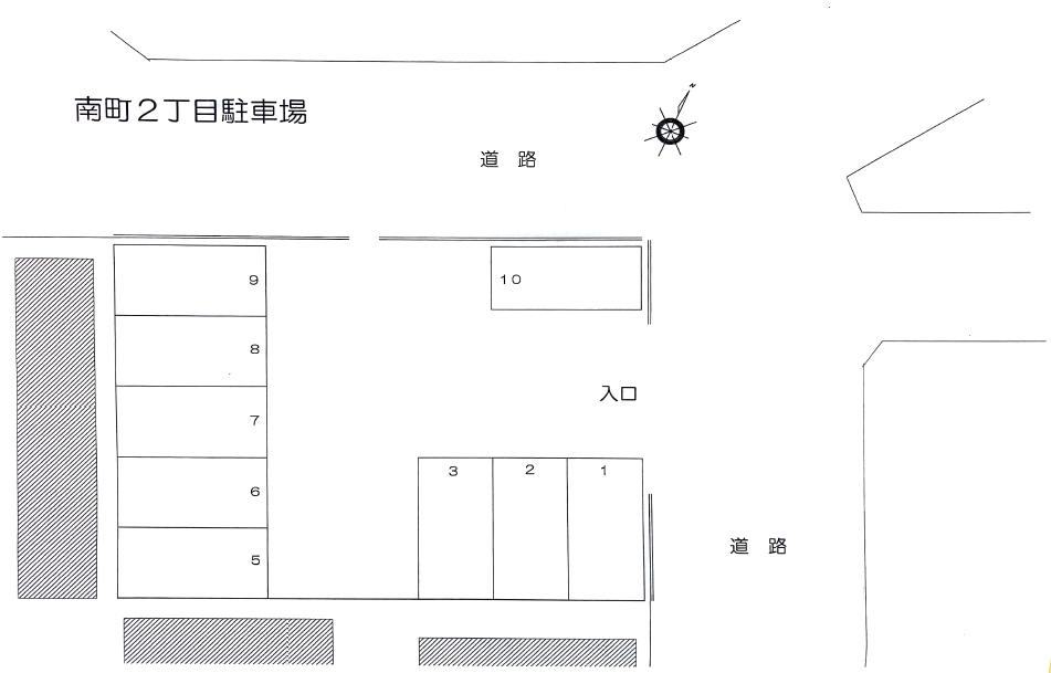 南町2丁目駐車場の駐車配置図