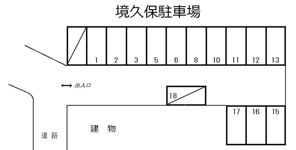 境久保駐車場の駐車配置図
