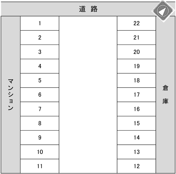母呂後パーキングの駐車配置図