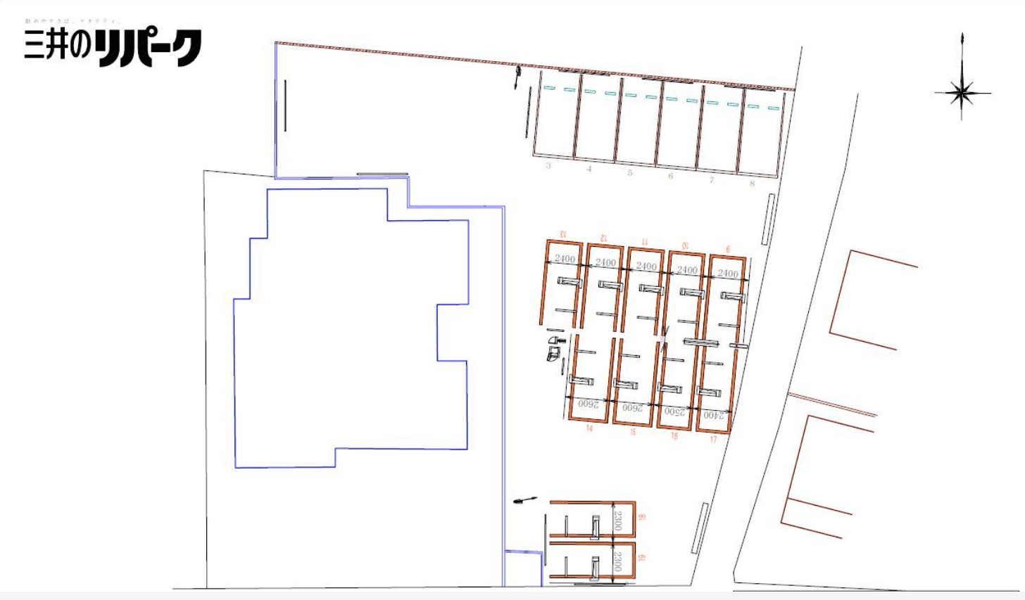 宝塚高司2丁目の駐車配置図