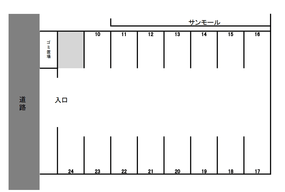 サンモール駐車場の駐車配置図