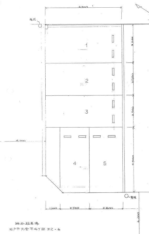 神谷駐車場の駐車配置図