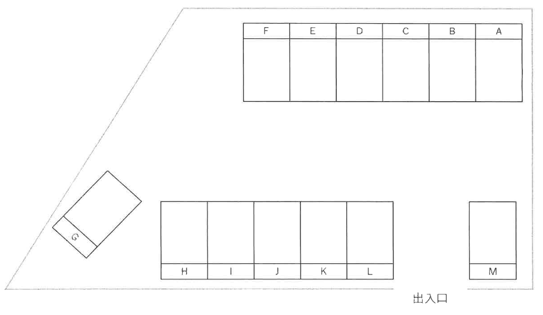 岬町 中尾駐車場の駐車配置図