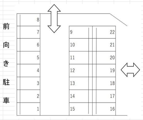 本多第1駐車場の駐車配置図
