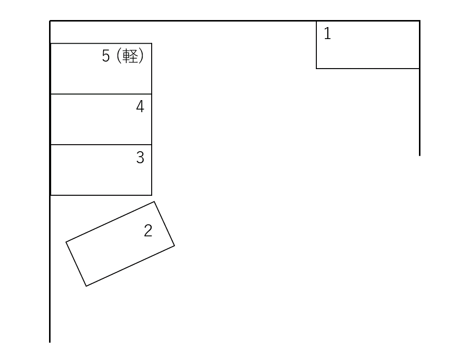 的場二丁目駐車場の駐車配置図