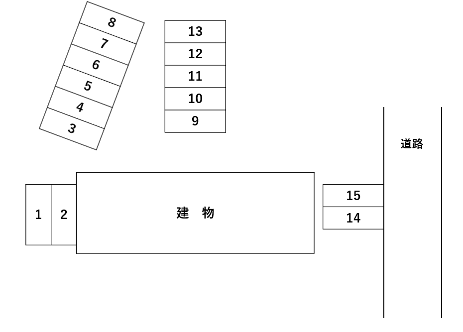アレイタチヒ3号棟の駐車配置図