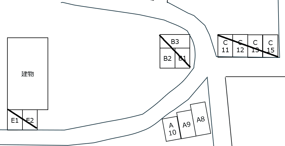 掛飛A駐車場の駐車配置図