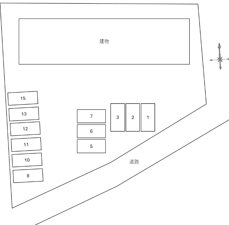 Green Heights S別駐車場の駐車配置図