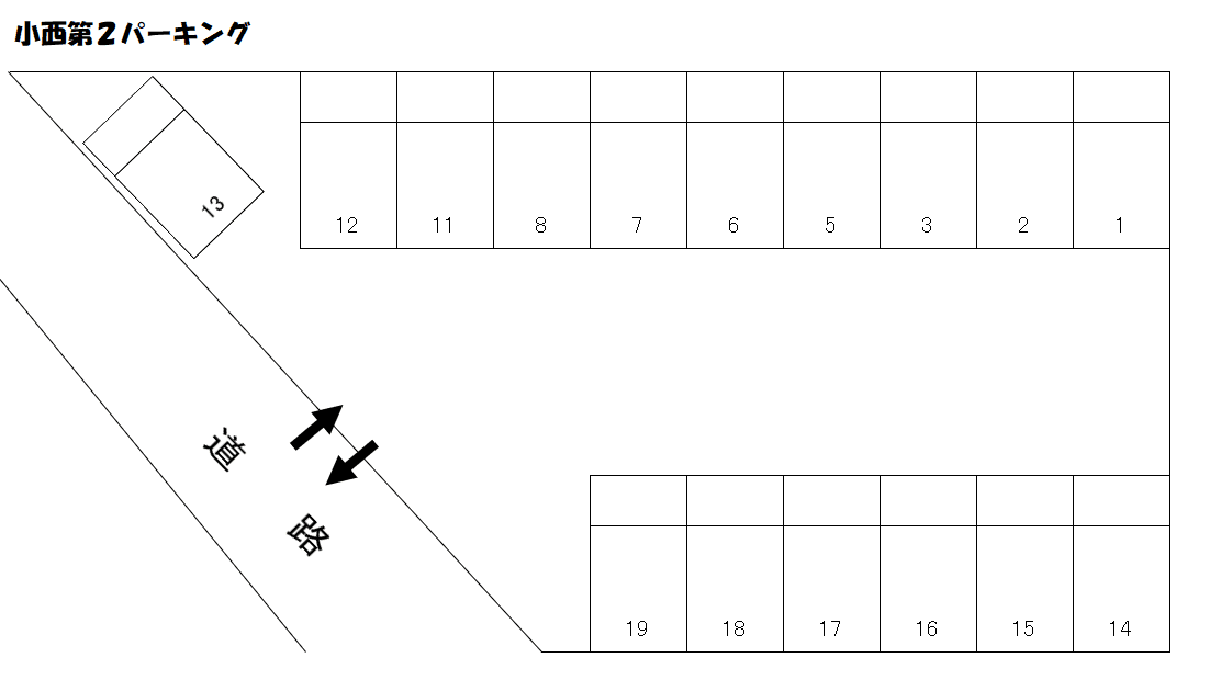 小西第2パーキングの駐車配置図