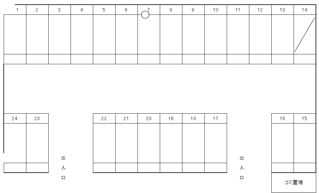 鴻巣市生出塚2丁目駐車場の駐車配置図